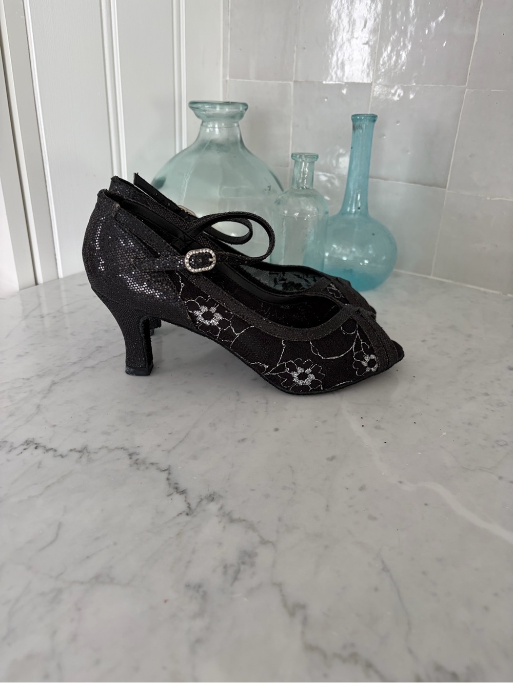 So Danca Mesh Shimmer Ballroom Shoes NWT Suede Soles Size 8